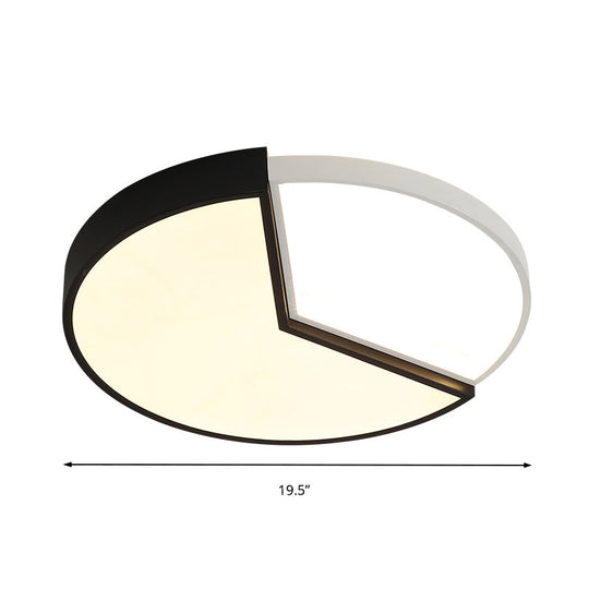 Contemporary Circular Acrylic Flush Mount Lamp (16"/19.5" Wide) - Black LED Light for Bedroom in Warm/White/Natural