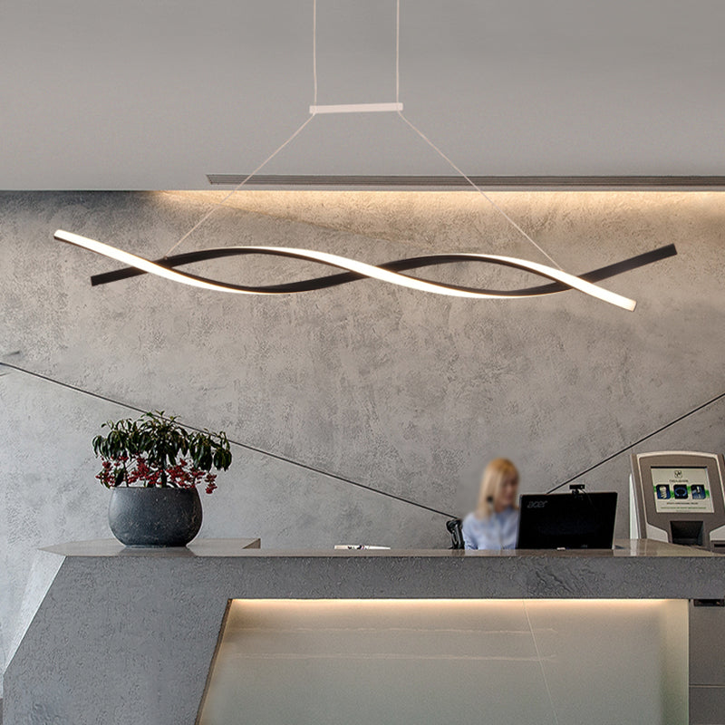 Modern Acrylic Wave Chandelier LED Pendant Lamp in White/Warm/Natural Light - 31.5"/39"/47" Wide