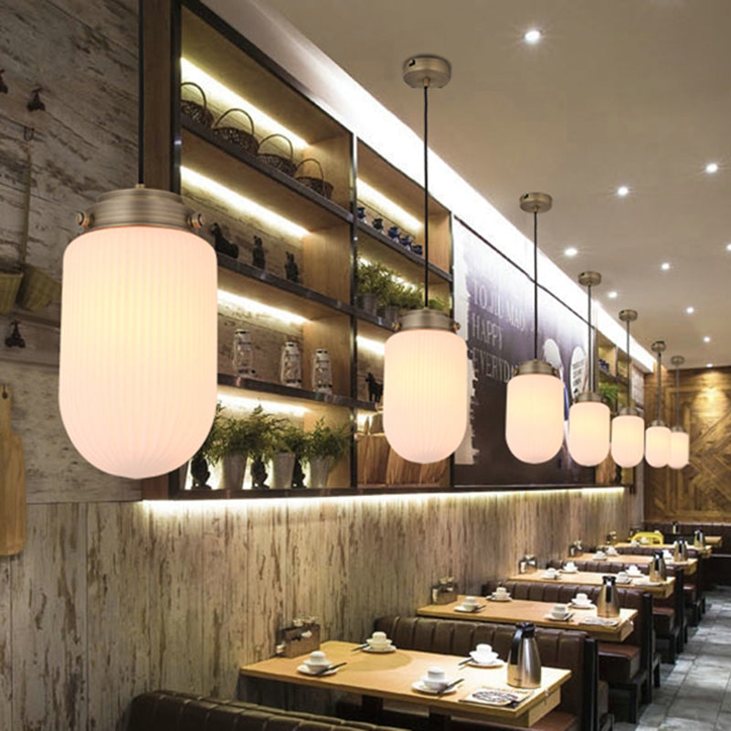 Smoke Gray/White Prismatic Glass Pendant Light For Kitchen Island