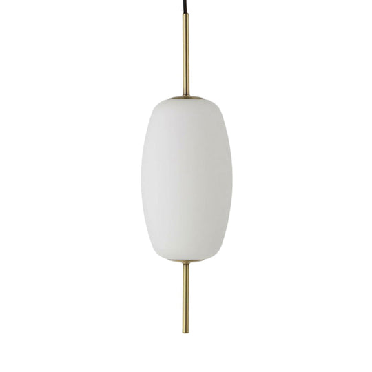 Suspension ovale moderne en verre blanc pour salle à manger - 6"/8"/8,5" de large, plafonnier suspendu avec 1 lumière