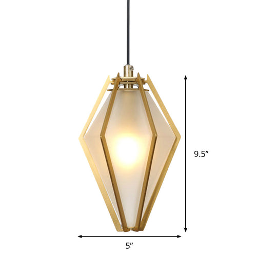 Modern Green/White Glass Diamond Pendant Light - 5/6.5/10 Width 1-Light Office Hanging Ceiling