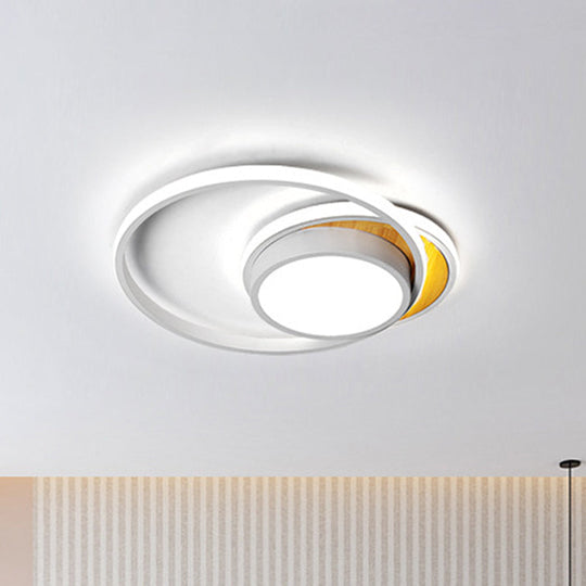 Ultra Thin Modern Metal LED Flush Ceiling Light in Black/White - White/Warm Light, 18"/21.5" Wide