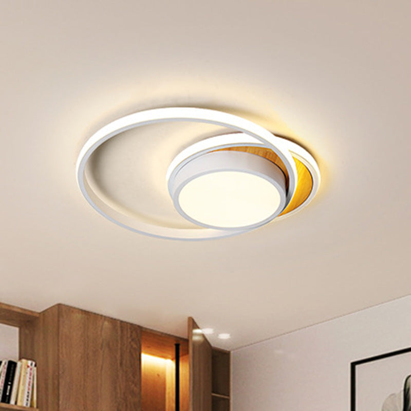Ultra Thin Modern Metal LED Flush Ceiling Light in Black/White - White/Warm Light, 18"/21.5" Wide