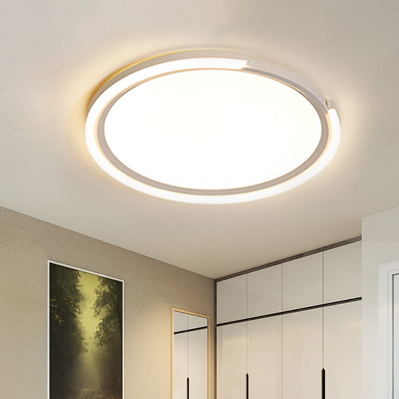 Modern Led Round Acrylic Flush Mount Lighting - 15/18/23 Wide White/Black/Gold Warm Light
