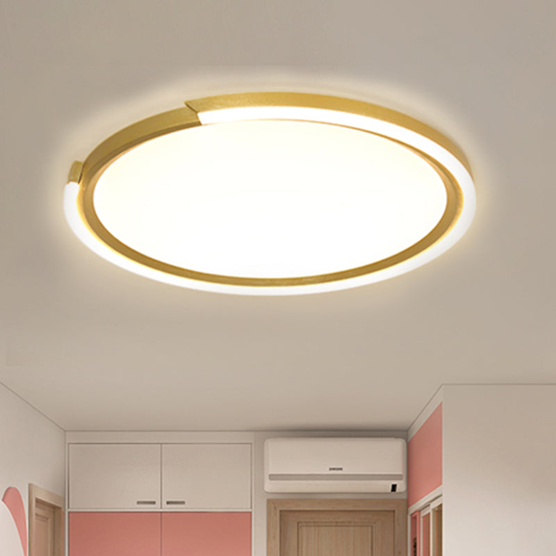 Modern LED Round Acrylic Flush Mount Lighting - 15"/18"/23" Wide - White/Black/Gold - Warm Light