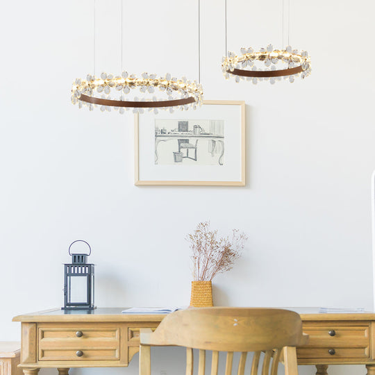 Contemporary Crystal Chandelier Light - Garland Shape 2/3 Lights Led Pendant Lamp In White/Warm 2 /