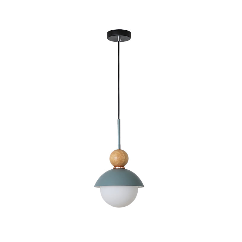Sunny Doll Hanging Light Macaron Metallic Suspension Lamp - 1 Bulb in Pink/Light Blue for Dining Room