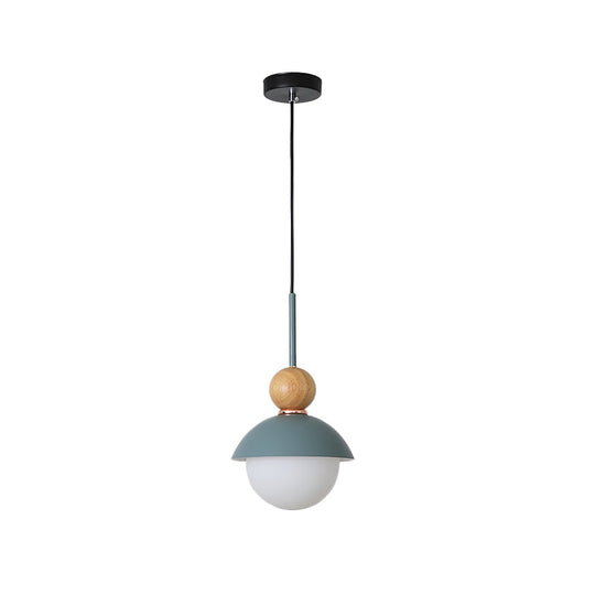 Sunny Doll Hanging Light Macaron Metallic Suspension Lamp - 1 Bulb in Pink/Light Blue for Dining Room