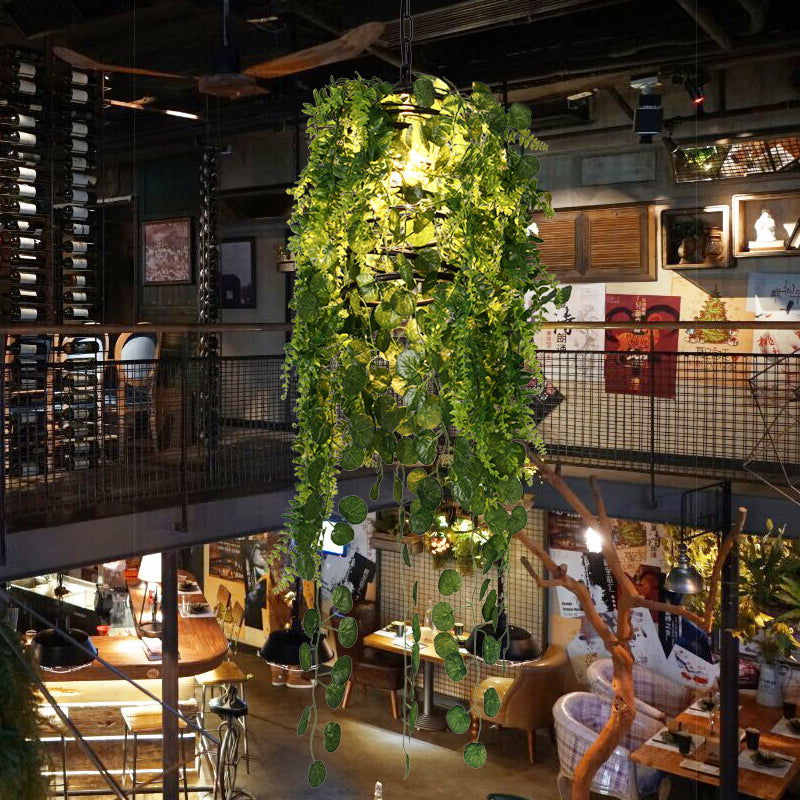 Industrial Metal 1-Head Black Cage Pendant Lighting: Led Hanging Ceiling Light Fixture For