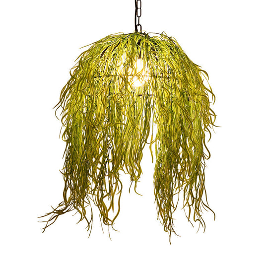 Black Metal Seaweed Pendant Light Fixture - Industrial Style Ceiling Lamp for Restaurants