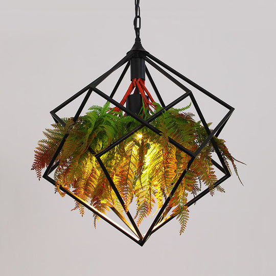 Modern Industrial Pendant Lighting - Geometric Metal Design Black Led 1 Bulb 16/18.5 Wide