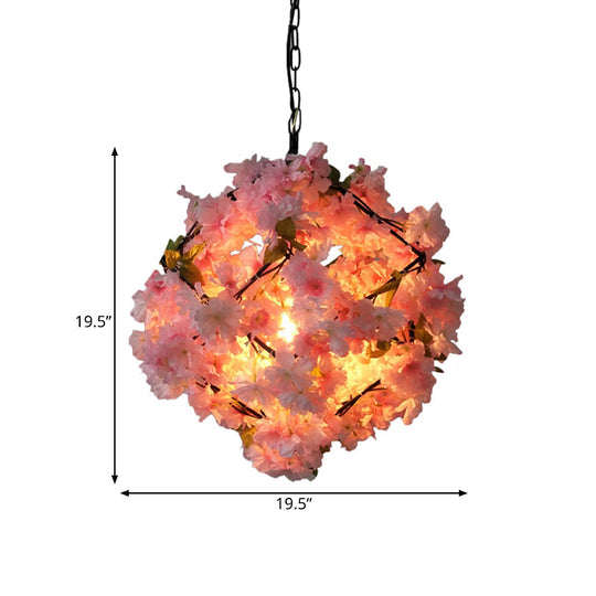 Cherry Blossom Restaurant Pendant Light - Industrial Metal, 1-Light, Black, Hanging Ceiling Lamp (19.5"/23.5" Dia)