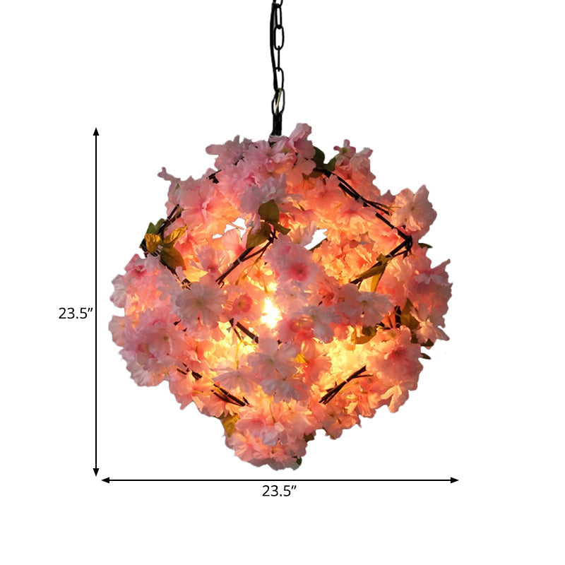 Cherry Blossom Restaurant Pendant Light - Industrial Metal, 1-Light, Black, Hanging Ceiling Lamp (19.5"/23.5" Dia)