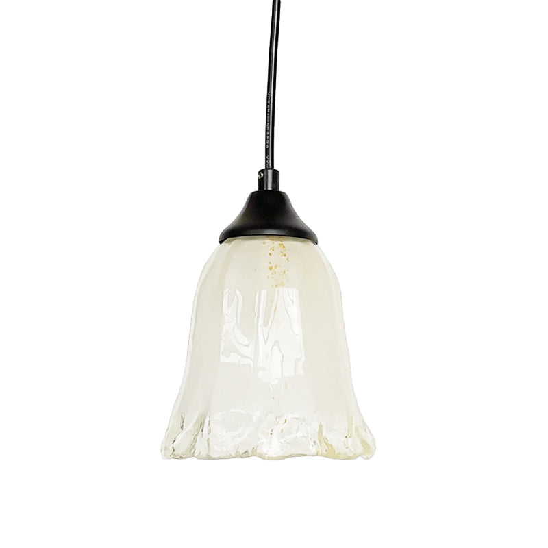 Modern Black Pendant Lamp with White Glass Shade - Perfect for Living Room