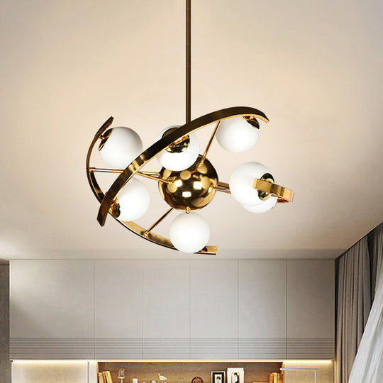 Modern Brass Sputnik Ceiling Chandelier W/ 9 Bulbs - Ideal For Living Room Décor