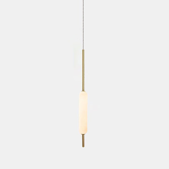 Modern White Glass Tube Pendant Light for Dining Room Ceiling