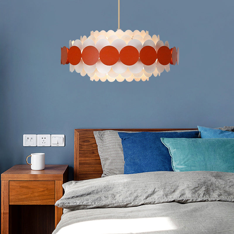 Contemporary LED Acrylic Oval Chandelier - Wide Black/Blue/Red Pendant Lamp