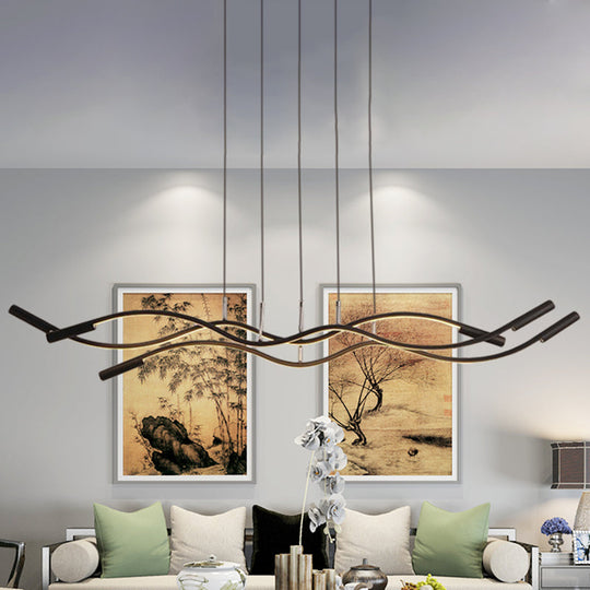 Lustre linéaire moderne blanc/noir avec 3 lumières, plafonnier LED en acrylique à lumière blanche/chaude