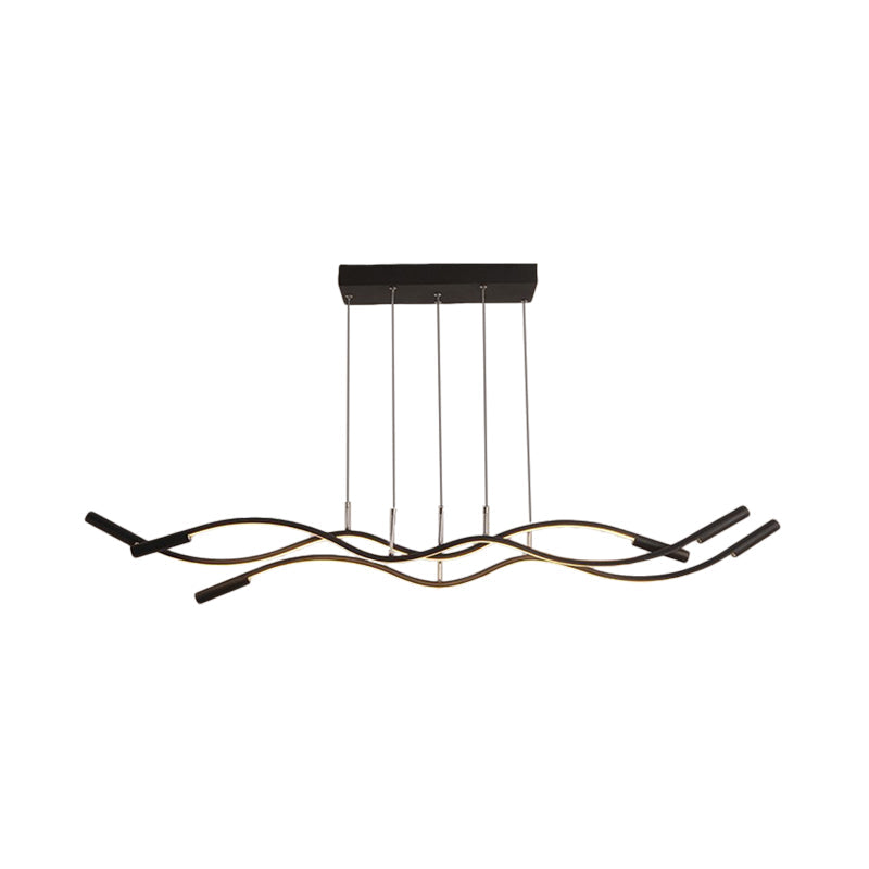 Lustre linéaire moderne blanc/noir avec 3 lumières, plafonnier LED en acrylique à lumière blanche/chaude