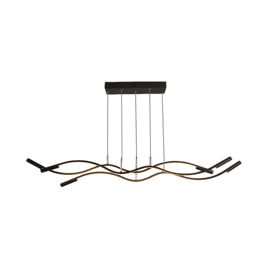 Lustre linéaire moderne blanc/noir avec 3 lumières, plafonnier LED en acrylique à lumière blanche/chaude