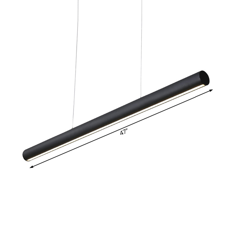 Modern Metal Linear Pendant Chandelier: Led 39/47 Wide Hanging Lamp Kit In Black With