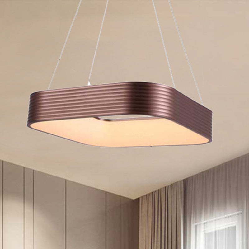 Modern Square Rose Gold Led Ceiling Light - 18/23.5 Wide