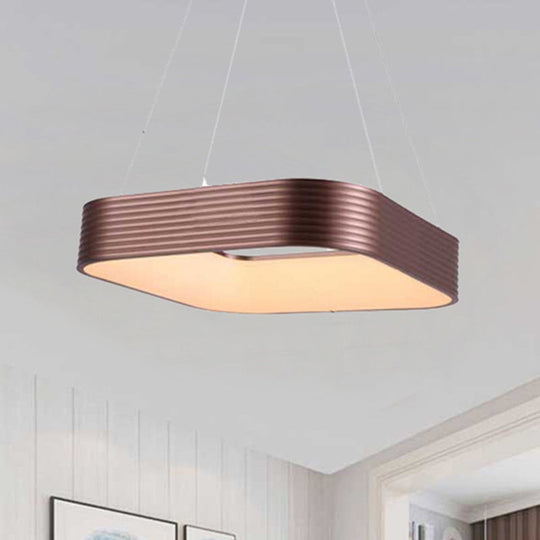Modern Square Rose Gold Led Ceiling Light - 18/23.5 Wide