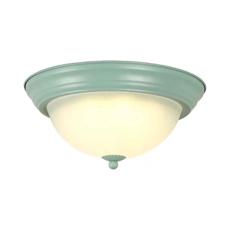 Flush Mount Milk Glass Macaron Loft Ceiling Light for Hallway Bathrooms