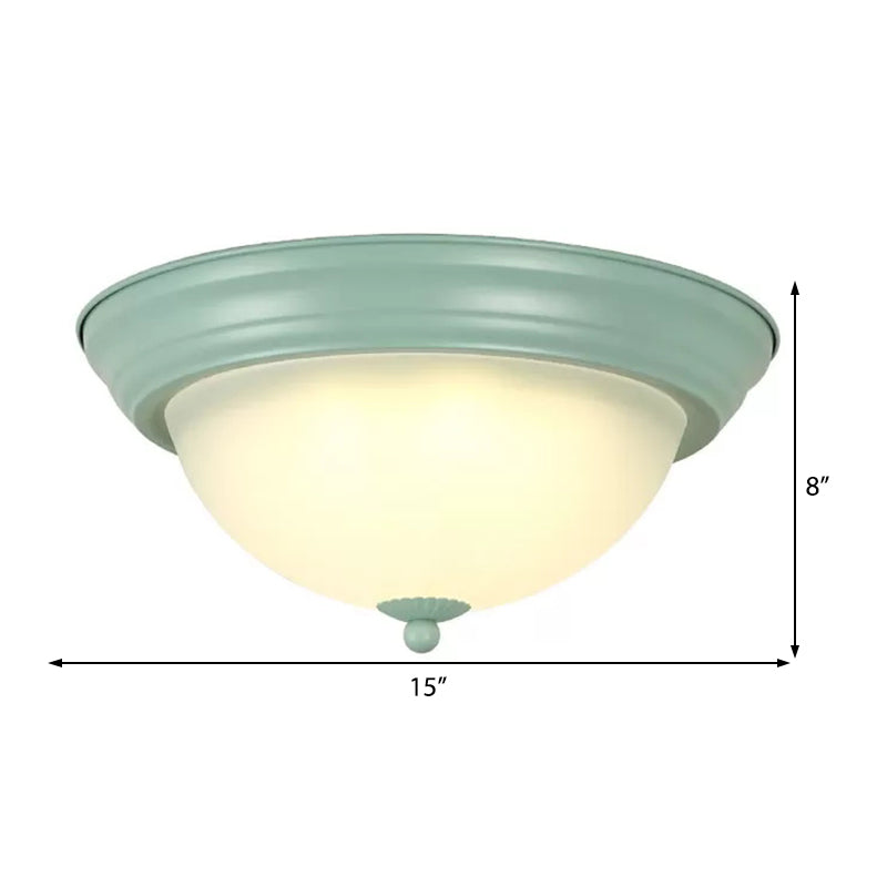 Flush Mount Milk Glass Macaron Loft Ceiling Light for Hallway Bathrooms