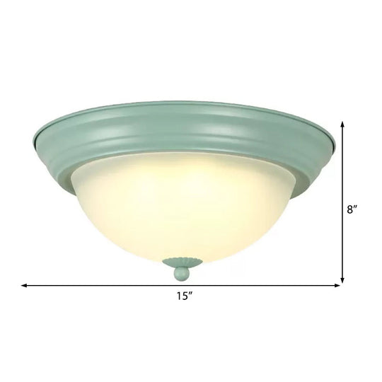Flush Mount Milk Glass Macaron Loft Ceiling Light for Hallway Bathrooms