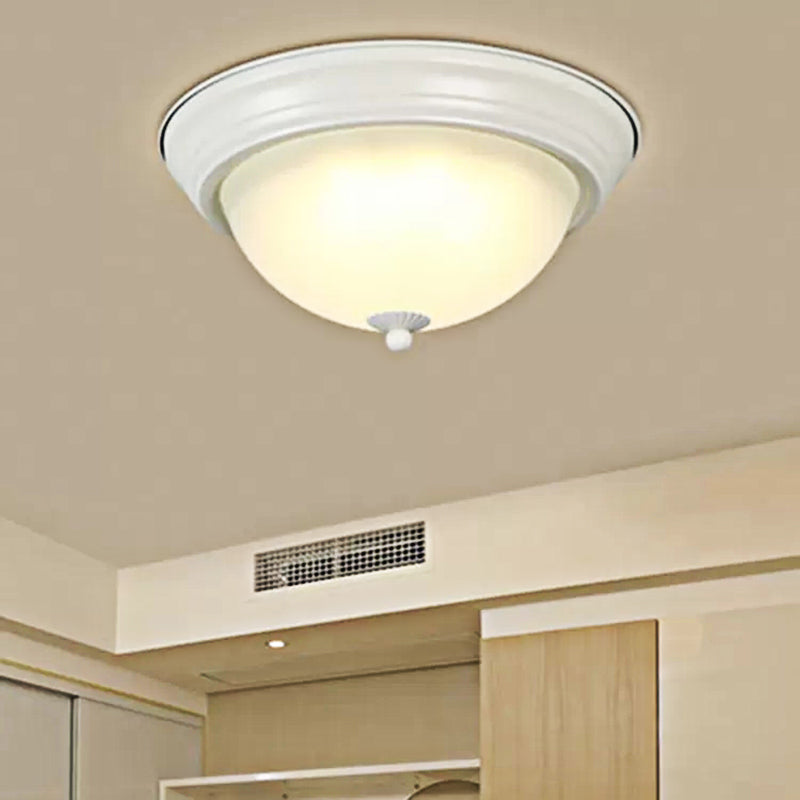 Flush Mount Milk Glass Macaron Loft Ceiling Light for Hallway Bathrooms