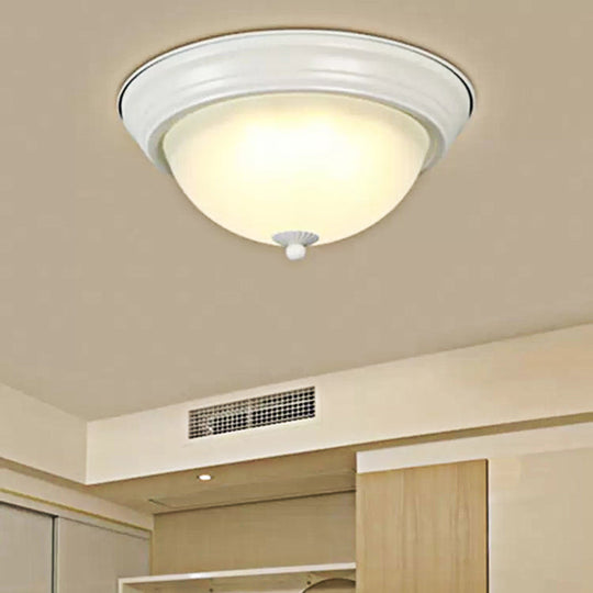 Flush Mount Milk Glass Macaron Loft Ceiling Light for Hallway Bathrooms