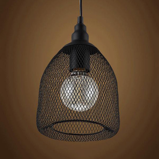 Industrial Bell Metal Pendant Light in Black/White/Copper - Perfect for Dining Room, Hanging Ceiling Fixture