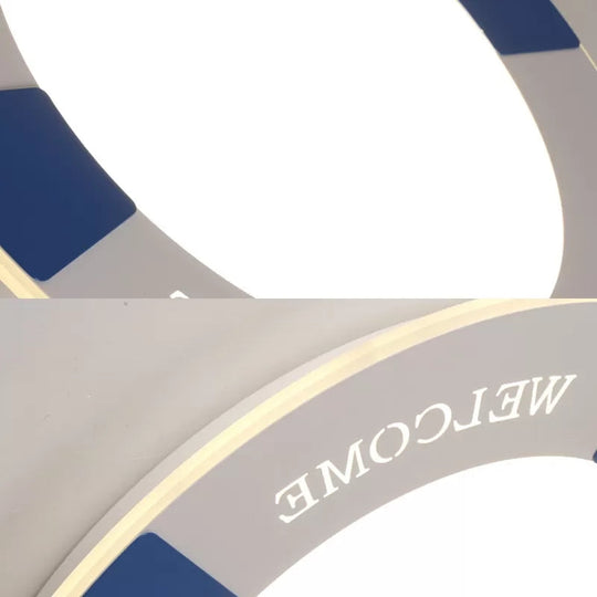 Cartoon Led Flush Mount Ceiling Light For Childs Bedroom Swim Ring