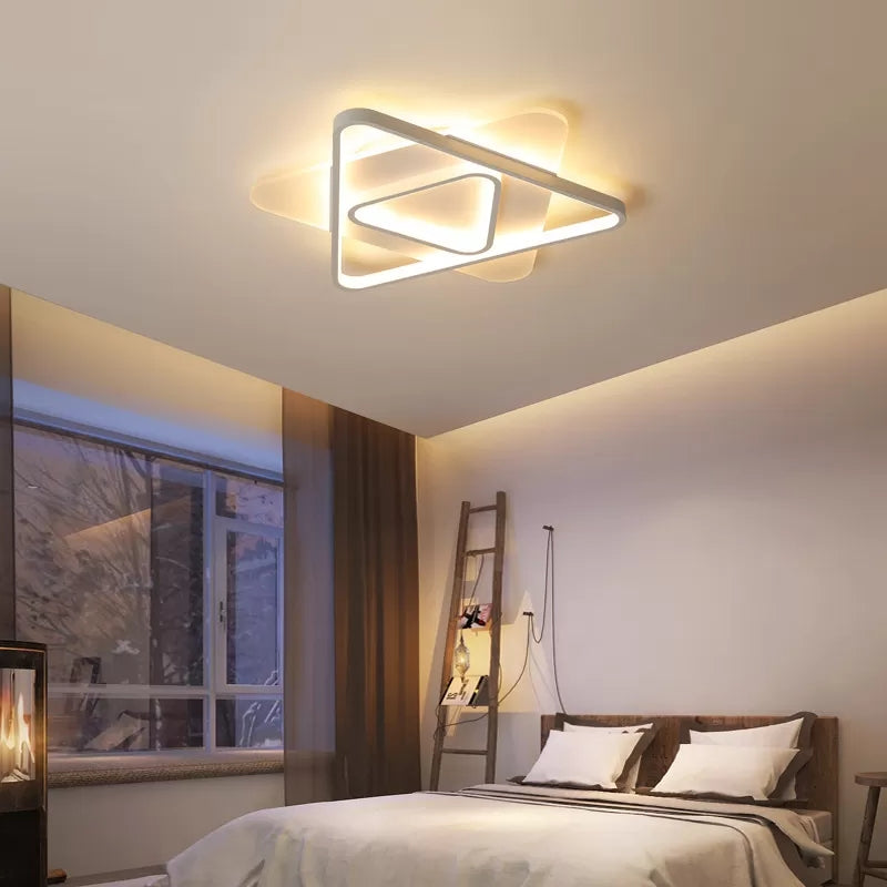 Contemporary LED Hexagonal Star Ceiling Light: White Acrylic Ceiling Lamp for Bedrooms
