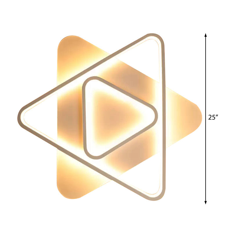 Contemporary LED Hexagonal Star Ceiling Light: White Acrylic Ceiling Lamp for Bedrooms