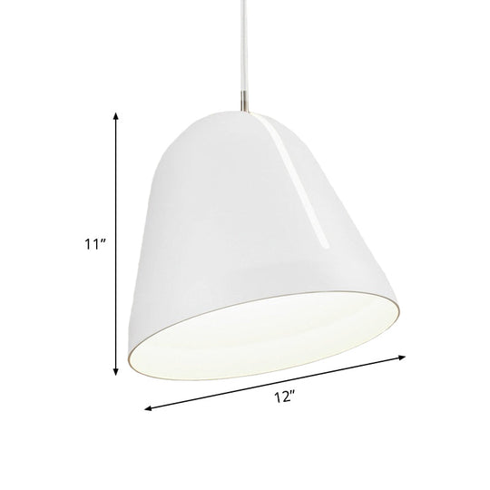 Aluminum White Dome Hanging Lamp With Modernist Design & Single Head Ceiling Lighting Fixture