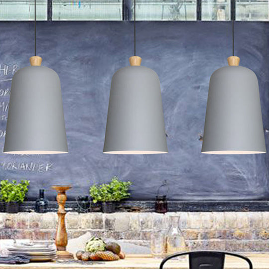 Modern Bell Pendant Lamp With Pink/Grey/Black Design For Dining Room Ceiling Lighting