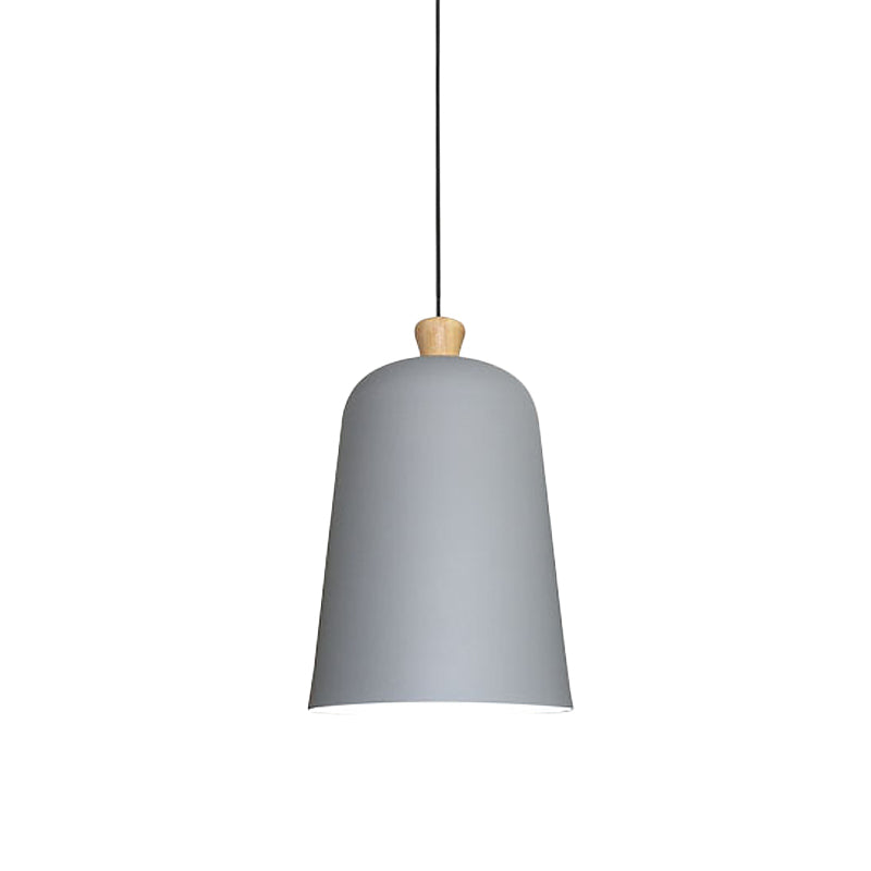 Pink/Grey/Black Bell Pendant Lamp - Modern Style, 1-Bulb Aluminum Ceiling Light for Dining Room