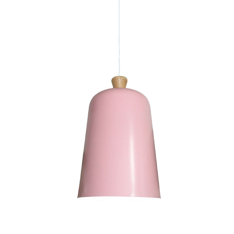 Pink/Grey/Black Bell Pendant Lamp - Modern Style, 1-Bulb Aluminum Ceiling Light for Dining Room