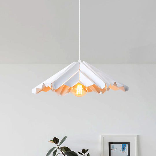 Modern White Iron 1-Head Pendant Ceiling Lamp for Bedroom Lighting