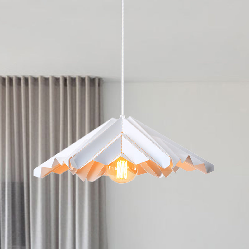 Modern White Pendant Lamp For Bedroom - Skirt-Shaped Iron Ceiling Light With 1 Head