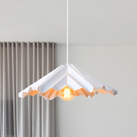 Modern White Pendant Lamp For Bedroom - Skirt-Shaped Iron Ceiling Light With 1 Head