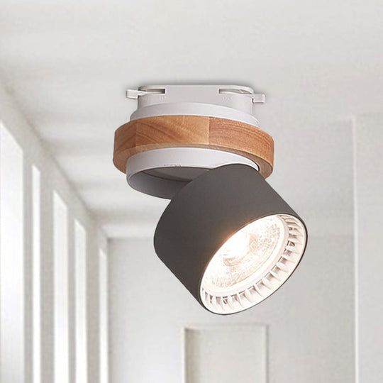 Adjustable LED Grey/Green/White Flush Mount: Modern Metallic Cylindrical Flush Lighting in Macaron Style