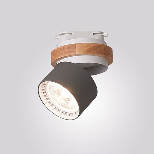 Adjustable LED Grey/Green/White Flush Mount: Modern Metallic Cylindrical Flush Lighting in Macaron Style