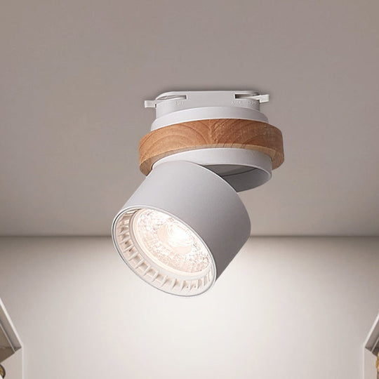 Adjustable LED Grey/Green/White Flush Mount: Modern Metallic Cylindrical Flush Lighting in Macaron Style