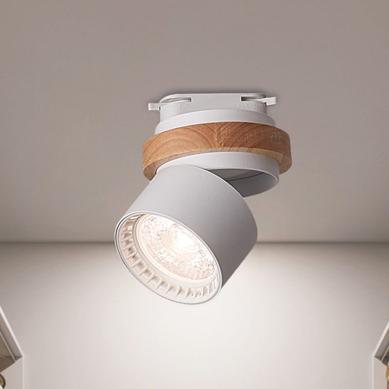 Adjustable Led Grey/Green/White Flush Mount: Modern Metallic Cylindrical Lighting In Macaron Style