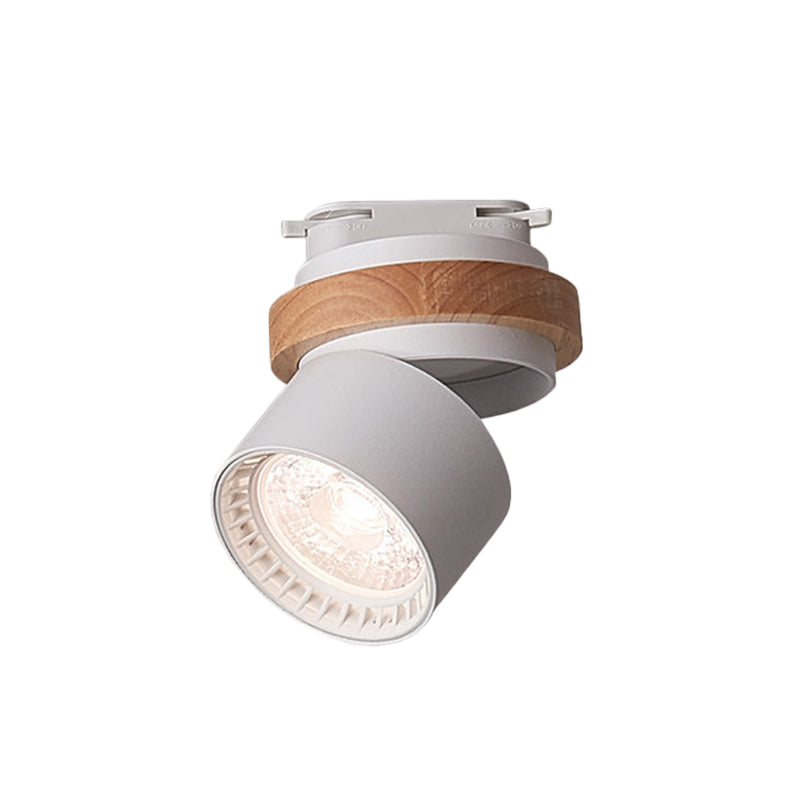 Adjustable LED Grey/Green/White Flush Mount: Modern Metallic Cylindrical Flush Lighting in Macaron Style