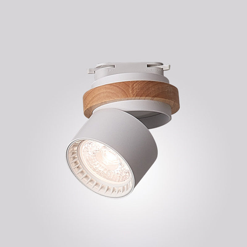 Adjustable LED Grey/Green/White Flush Mount: Modern Metallic Cylindrical Flush Lighting in Macaron Style