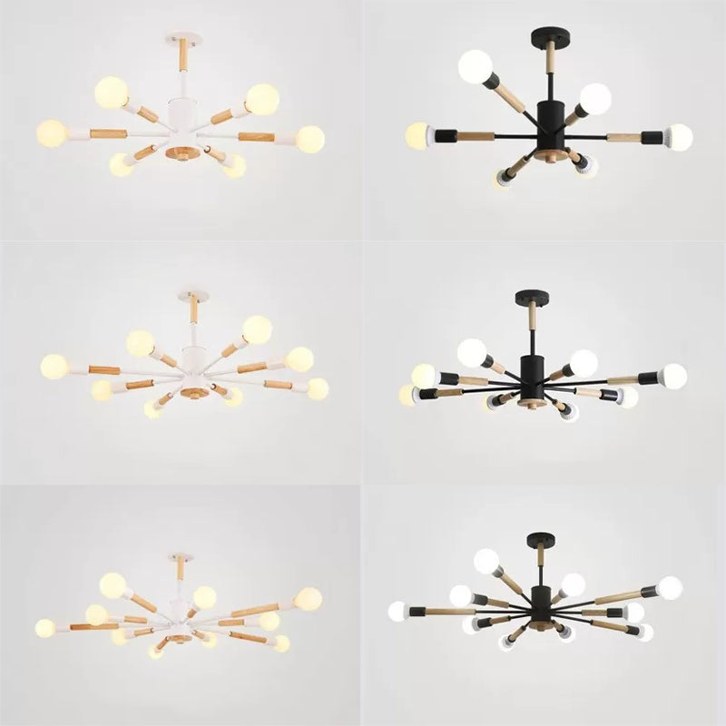 Nordic Style Wood Chandelier - Sky Bang Hanging Light For Kid Bedroom